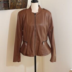 G.I.L.I. GOT TO LOVE IT Faux leather jacket caramel brown